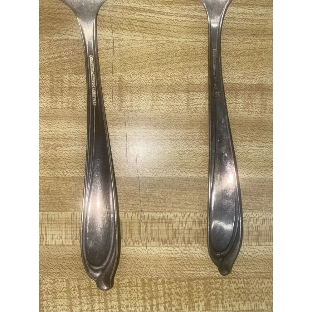 Vintage International Deepsilver Serving Pair Spoon Fork Silver Plate